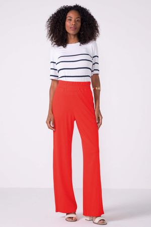 Calça Feminina Pantalona Com Bolso Marialícia Vermelho