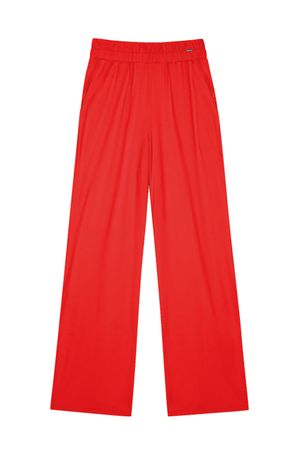 Calça Feminina Pantalona Com Bolso Marialícia Vermelho