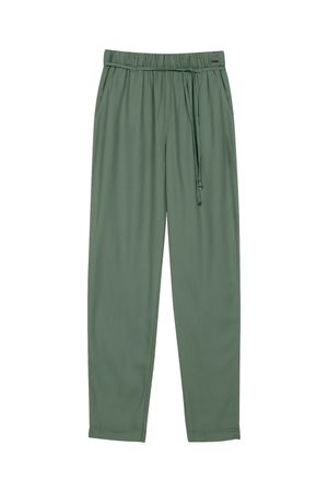 Calça Feminina Viscose Com Amarração Marialícia Verde