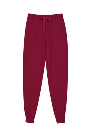 Conjunto Longo Feminino Moletom Com Frase Marialícia Vermelho