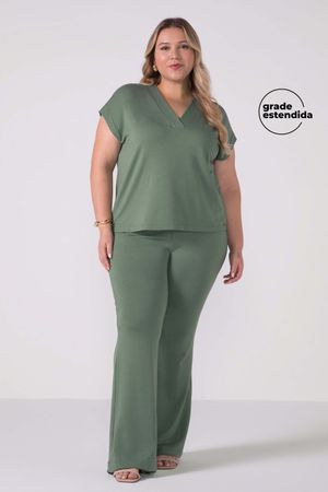 Conjunto Feminino Decote V Marialícia Verde
