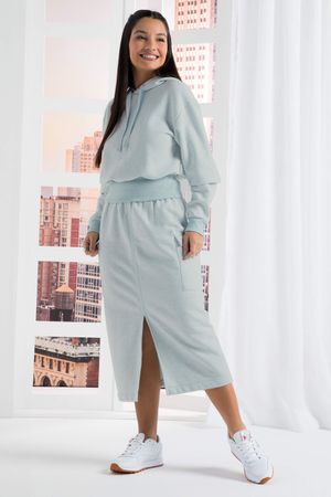 Blusão Feminino Comfy Moletom Com Capuz Marialícia Azul