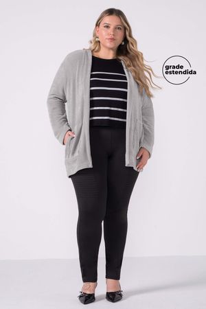 Calça Legging Feminina Helanca Felpada Marialícia Preto