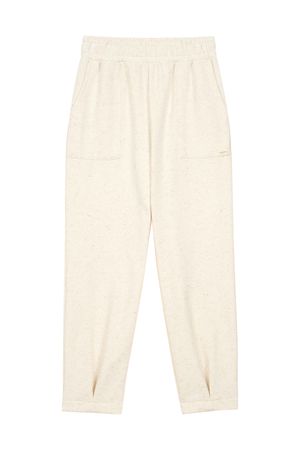 Calça Comfy Feminina Moletom Com Linho Marialícia Bege