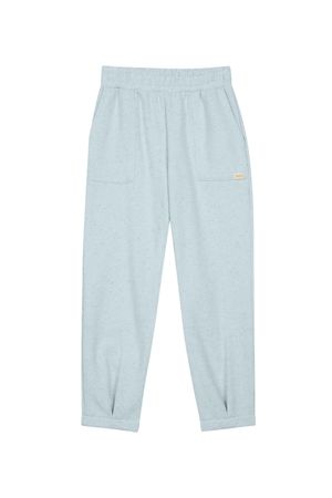 Calça Comfy Feminina Moletom Com Linho Marialícia Azul