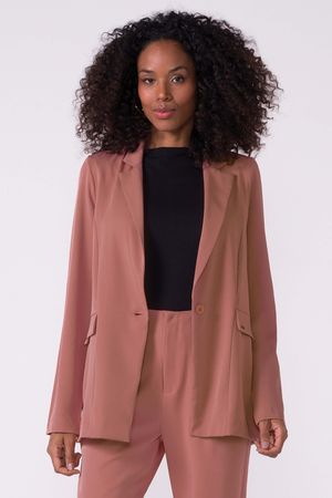 Blazer Feminino Alfaiataria Alongado Marialícia Rosa