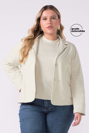 Blazer Feminino Moletom Felpado Marialícia Bege