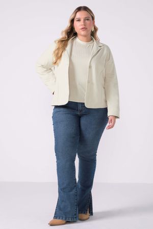 Blazer Feminino Moletom Felpado Marialícia Bege