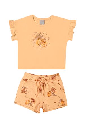 Conjunto Infantil Menina Strass Colorittá Laranja