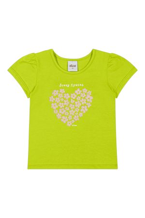 Blusa Infantil Menina Coração Floral Elian Verde
