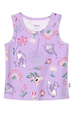Regata Infantil Menina Cotton Estampada Elian Lilás