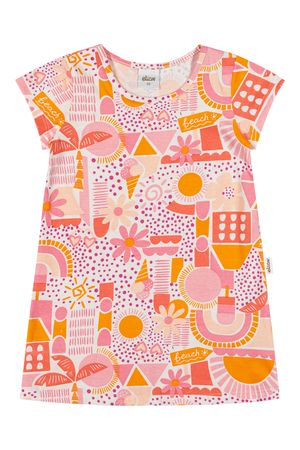 Vestido Infantil Menina Estampado Elian Bege