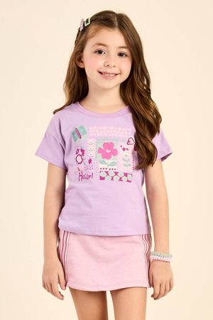 Conjunto Infantil Menina Jardim Floral Elian Lilás