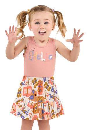 Conjunto Infantil Menina Borboletas Elian Rosa