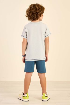 Conjunto Infantil Menino Bermuda Moletom Elian Cinza