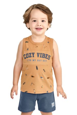 Conjunto Infantil Menino Estampado Elian Laranja