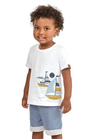 Conjunto Infantil Menino Barco Elian Branco