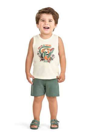 Regata Infantil Menino Aventura Tropical Elian Bege