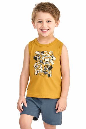Conjunto Infantil Menino Estampa Gamer Elian Amarelo