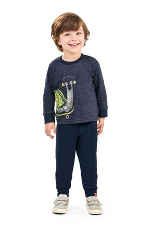 Conjunto Infantil Menino Camiseta e Calça Elian Azul