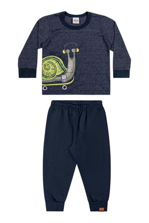 Conjunto Infantil Menino Camiseta e Calça Elian Azul