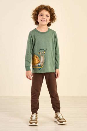 Conjunto Infantil Menino Camiseta e Calça Elian Verde