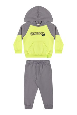 Conjunto Infantil Menino Blusão Bicolor Elian Verde