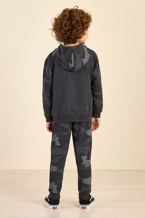Conjunto Infantil Menino Camuflado com Capuz Elian Cinza