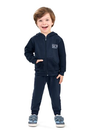 Conjunto Infantil Menino Jaqueta Matelassê Elian Azul