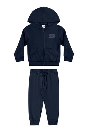 Conjunto Infantil Menino Jaqueta Matelassê Elian Azul