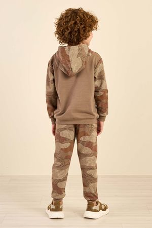 Conjunto Infantil Menino Camuflado com Capuz Elian Marrom