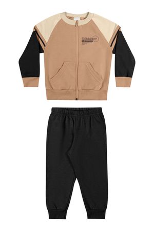 Conjunto Infantil Menino Jaqueta com Bolsos Elian Marrom