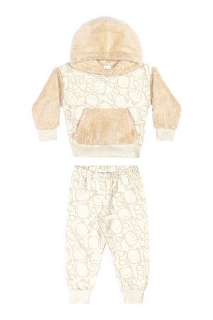 Conjunto Infantil Menina Moletom Peluciado Elian Bege