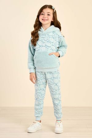 Conjunto Infantil Menina Moletom Peluciado Elian Azul