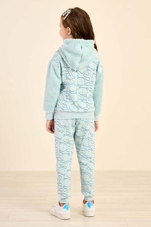Conjunto Infantil Menina Moletom Peluciado Elian Azul