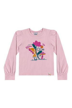 Blusa Infantil Menina Com Bordado Elian Rosa