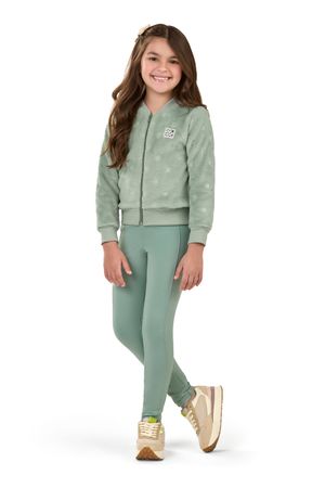 Calça Legging Felpada Infantil Menina Elian Verde