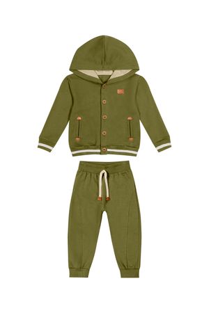 Conjunto Infantil Menino Moletom com Capuz Colorittá Verde