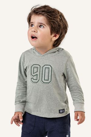 Camiseta Infantil Menino Listrada com Capuz Colorittá Verde