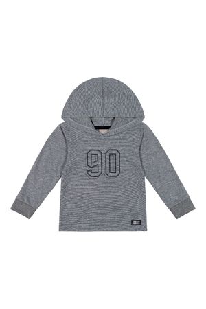 Camiseta Infantil Menino Listrada com Capuz Colorittá Preto