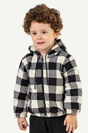 Jaqueta Infantil Menino Xadrez Peluciada Colorittá Bege