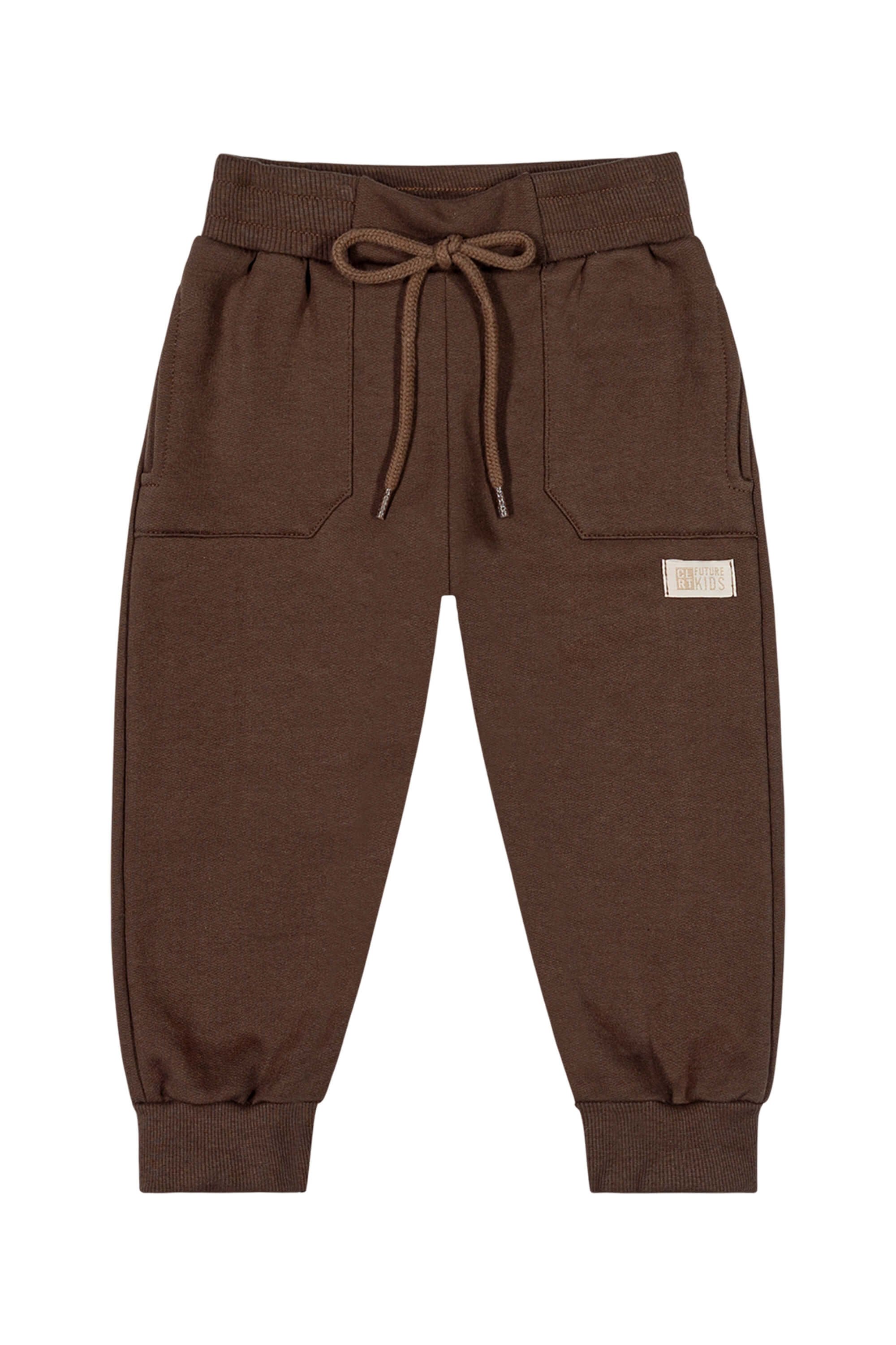 Calça Infantil Menino Moletom Colorittá Marrom Elian
