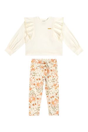 Conjunto Infantil Menina Babados Colorittá Bege
