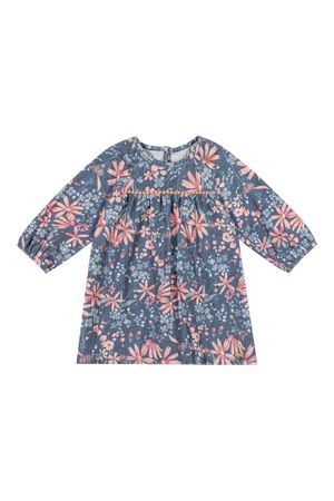 Vestido Infantil Menina Canelado Floral Colorittá Azul