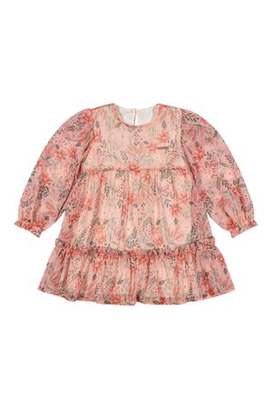 Vestido Infantil Feminino Floral Manga Longa Colorittá Rosa
