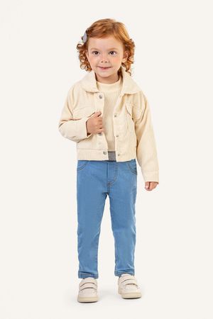 Jaqueta Infantil Menina Cotelê Colorittá Bege