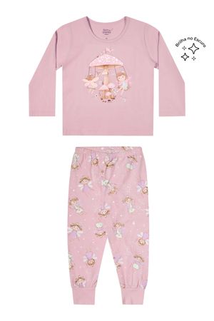 Pijama Infantil Menina Fadas Brilha no Escuro Elian Rosa
