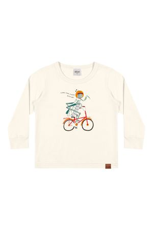 Camiseta Infantil Menino Meia Malha Elian Bege