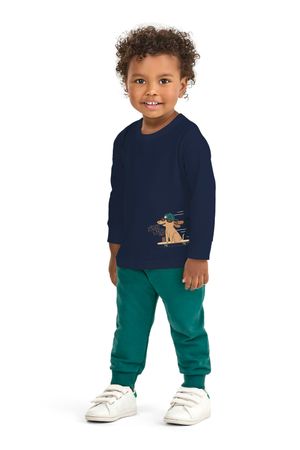 Conjunto Infantil Menino Camiseta Estampada Elian Azul