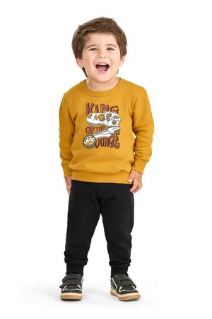Conjunto Infantil Menino Blusão e Calça Moletom Elian Amarelo
